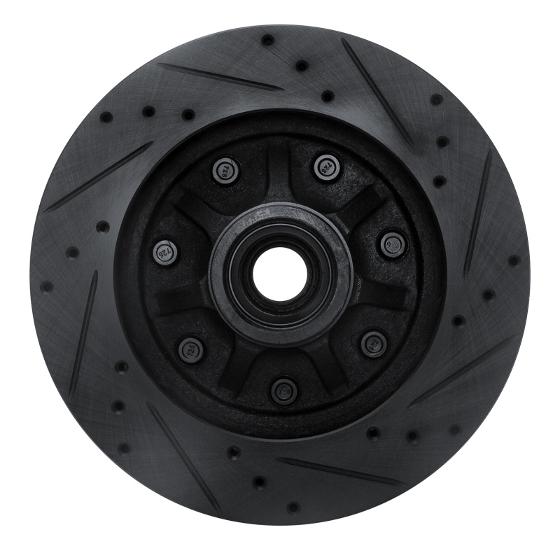 Ford F-250 Brake Rotor (1) - Front Left - R1 Concepts - Drilled & Slotted - Black - `97-`02